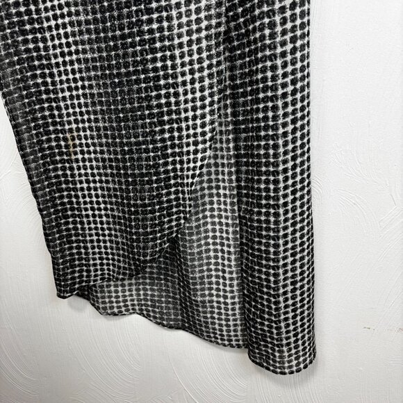 Y2K Geometric Long BCBGeneration Maxi Skirt Sheer Layered Grid Black & White XXS - Picture 3 of 7